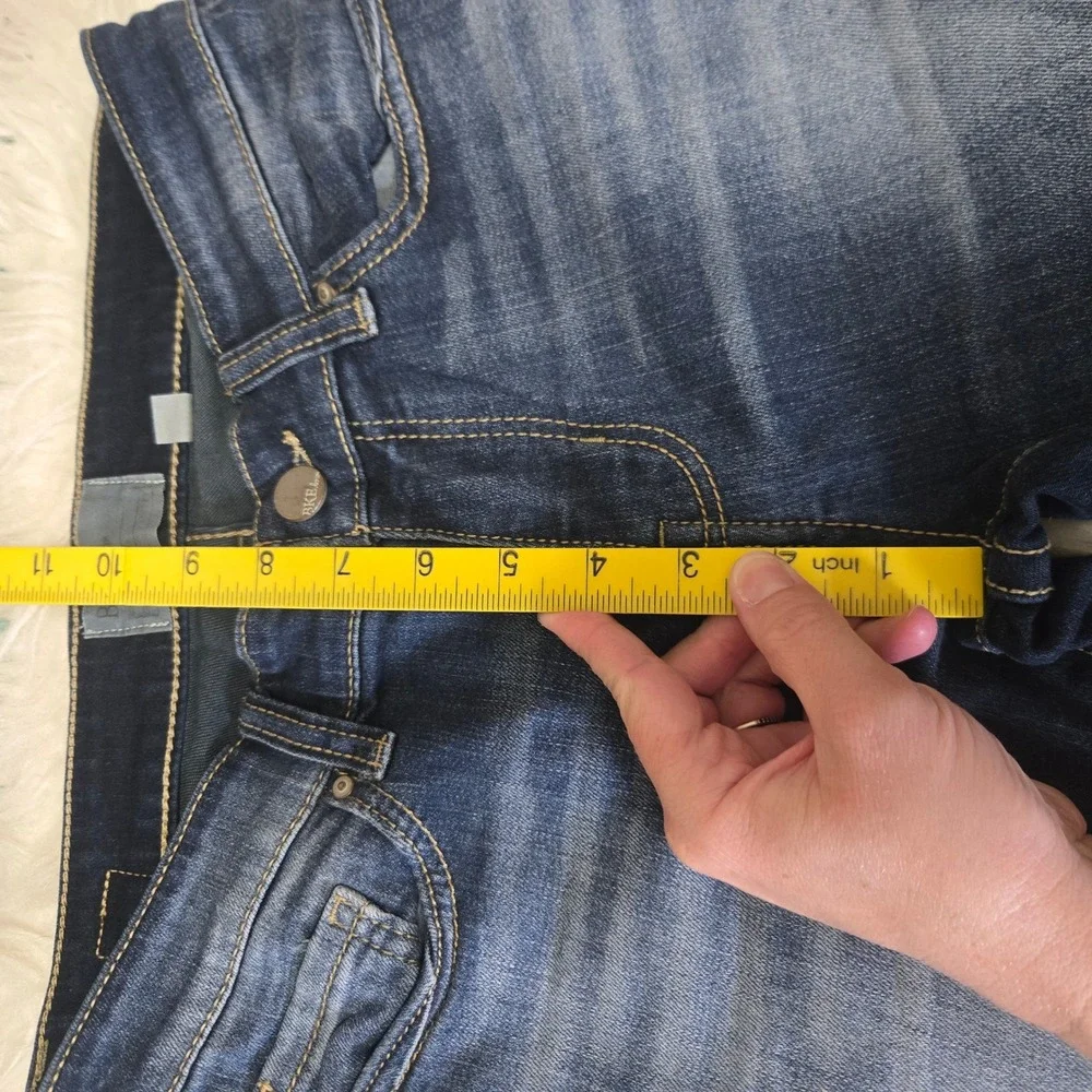BKE Stella Skinny Jeans Dark Wash Raw Hem Frayed Denim 26R Womens 26 x 31.5